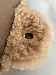 Fortok Chanel Flap Bag Fleece & Gold Plated Metal Brown 24x14x7cm - 5