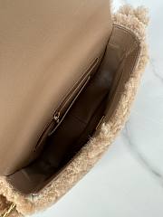 Fortok Chanel Flap Bag Fleece & Gold Plated Metal Brown 24x14x7cm - 3