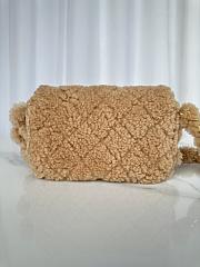Fortok Chanel Flap Bag Fleece & Gold Plated Metal Brown 24x14x7cm - 2