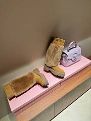 Fortok Celine Bulky High Boot With Triomphe Tassels In Shearling And Suede Calfskin - 6