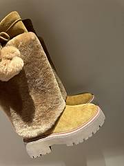 Fortok Celine Bulky High Boot With Triomphe Tassels In Shearling And Suede Calfskin - 2