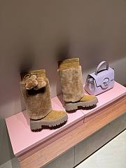 Fortok Celine Bulky High Boot With Triomphe Tassels In Shearling And Suede Calfskin - 1