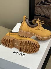 Fortok Celine Velvet Leather Low Boots Beige - 5
