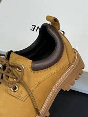 Fortok Celine Velvet Leather Low Boots Beige - 2