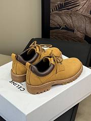 Fortok Celine Velvet Leather Low Boots Beige - 3