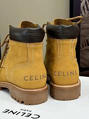 Fortok Celine Velvet Leather Ankle Boots Beige - 2