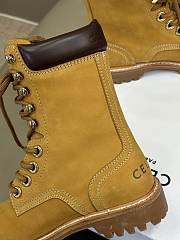 Fortok Celine Velvet Leather High Boots Beige - 4