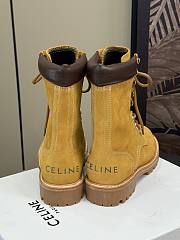 Fortok Celine Velvet Leather High Boots Beige - 3