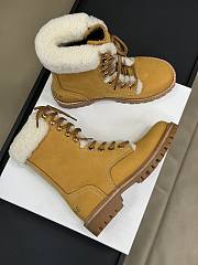 Fortok Celine Kurt Lace-Up Mid Boot In Nubuck Calfskin And Shearling Beige  - 6