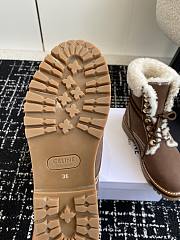 Fortok Celine Kurt Lace-Up Mid Boot In Nubuck Calfskin And Shearling Brown - 5