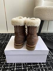 Fortok Celine Kurt Lace-Up Mid Boot In Nubuck Calfskin And Shearling Brown - 3