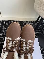 Fortok Celine Kurt Lace-Up Mid Boot In Nubuck Calfskin And Shearling Brown - 2