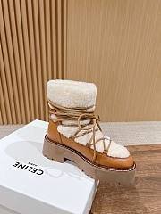 Fortok Celine Bulky Lace-Up Boot In Shearling And Calfskin  - 1