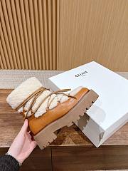 Fortok Celine Bulky Lace-Up Boot In Shearling And Calfskin  - 6