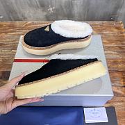 Fortok Prada Suede And Shearling Mules Black - 4