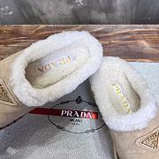 Fortok Prada Suede And Shearling Mules Beige - 6