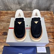 Fortok Prada Suede And Shearling Sneakers Black - 1