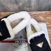 Fortok Prada Suede And Shearling Sneakers Black - 5