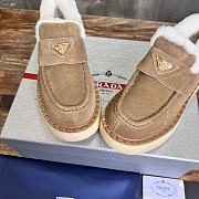 Fortok Prada Suede And Shearling Sneakers Brown - 2