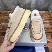 Fortok Prada Suede And Shearling Sneakers Beige - 4
