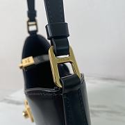 Fortok Prada Cleo Brushed Leather Shoulder Bag With Clasp Closure Black 1BC169A 22x18.5x4.5cm - 2