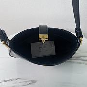 Fortok Prada Cleo Brushed Leather Shoulder Bag With Clasp Closure Black 1BC169A 22x18.5x4.5cm - 3