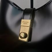Fortok Prada Cleo Brushed Leather Shoulder Bag With Clasp Closure Black 1BC169A 22x18.5x4.5cm - 4