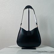 Fortok Prada Cleo Brushed Leather Shoulder Bag With Clasp Closure Black 1BC169A 22x18.5x4.5cm - 6