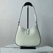 Fortok Prada Cleo Brushed Leather Shoulder Bag With Clasp Closure White 1BC169A 22x18.5x4.5cm - 6