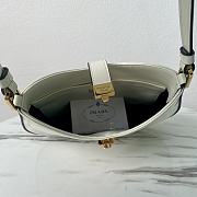 Fortok Prada Cleo Brushed Leather Shoulder Bag With Clasp Closure White 1BC169A 22x18.5x4.5cm - 4