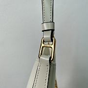 Fortok Prada Cleo Brushed Leather Shoulder Bag With Clasp Closure White 1BC169A 22x18.5x4.5cm - 3