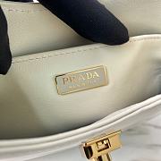 Fortok Prada Cleo Brushed Leather Shoulder Bag With Clasp Closure White 1BC169A 22x18.5x4.5cm - 2
