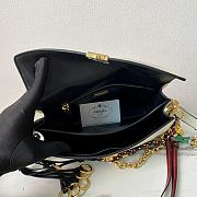 Fortok Prada Soft Sound Small Leather Shoulder Bag With Charms White 1BD379 24x13.5x6cm - 5