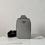 Fortok Prada Brique Saffiano Leather Bag Grey 2VZ106 14x20x5cm - 1