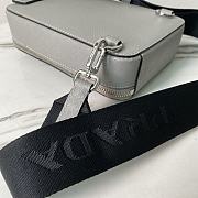 Fortok Prada Brique Saffiano Leather Bag Grey 2VZ106 14x20x5cm - 5