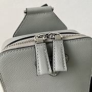 Fortok Prada Brique Saffiano Leather Bag Grey 2VZ106 14x20x5cm - 4