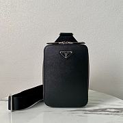 Fortok Prada Brique Saffiano Leather Bag Black 2VZ106 14x20x5cm - 1