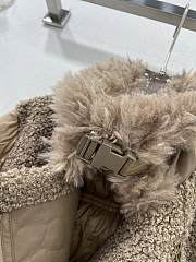 Fortok Moncler 24 Wool Motorcycle Down Jacket Brown - 5