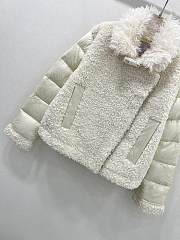 Fortok Moncler 24 Wool Motorcycle Down Jacket White - 6