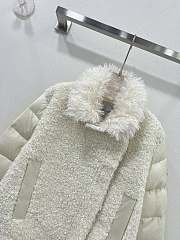 Fortok Moncler 24 Wool Motorcycle Down Jacket White - 5