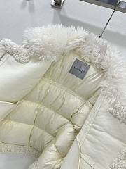 Fortok Moncler 24 Wool Motorcycle Down Jacket White - 2