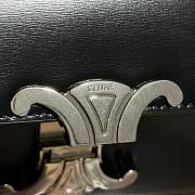 Fortok Celine Triomphe Shoulder Bag in Black Silver Buckle 20.5x11.5x4cm - 2