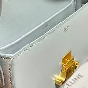 Fortok Celine Triomphe Shoulder Bag in Light Blue Gold Buckle 20.5x11.5x4cm - 6