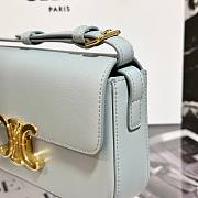 Fortok Celine Triomphe Shoulder Bag in Light Blue Gold Buckle 20.5x11.5x4cm - 2