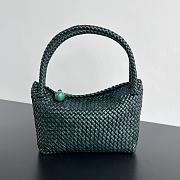 Fortok Bottega Veneta Tosca Intreccio Leather Shoulder Bag Green 27x18x8cm - 1