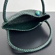 Fortok Bottega Veneta Tosca Intreccio Leather Shoulder Bag Green 27x18x8cm - 4