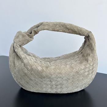 Fortok Bottega Veneta Taupe Suede Intrecciato Teen Jodie 48x40x16cm