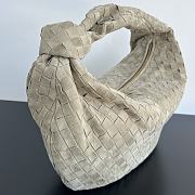 Fortok Bottega Veneta Taupe Suede Intrecciato Teen Jodie 48x40x16cm - 6