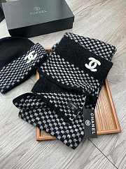 Fortok Chanel Hat + Scarf Set Black & White - 2