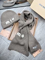 Fortok Miu Miu Hat + Scarf Set Brown - 6